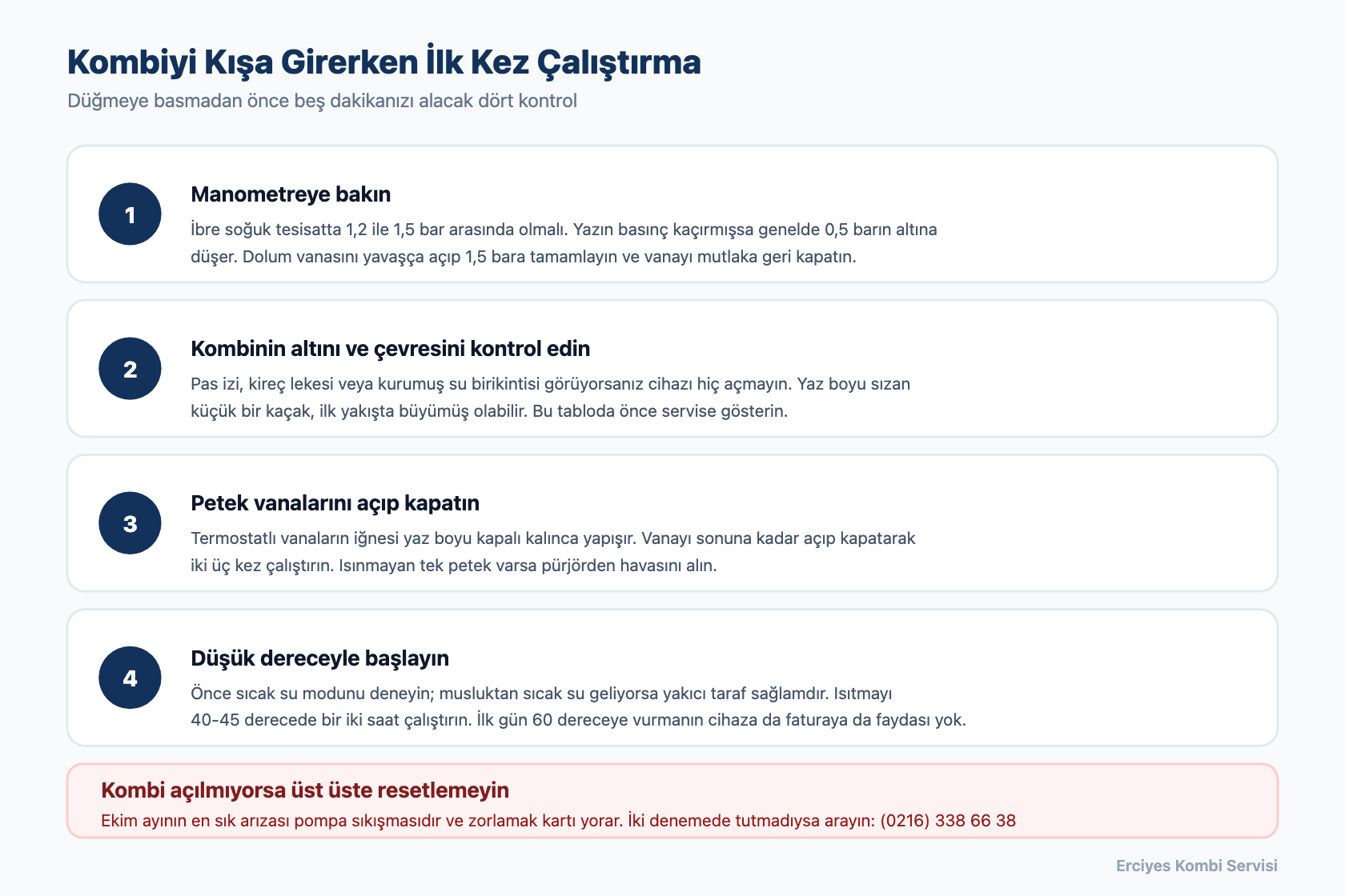 Kombi İlk Çalıştırma: Kışa Girerken Doğru Açılış